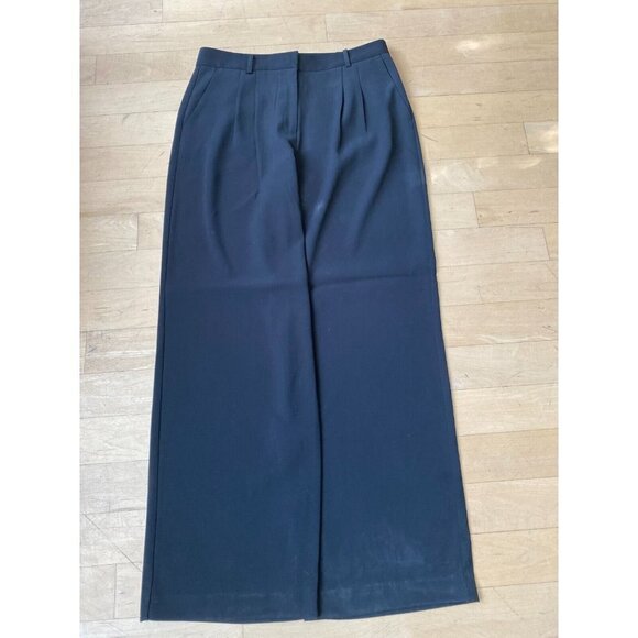 French Connection BNWT sz 12 pant "Harry Suiting Trousers" black women wide leg - Picture 2 of 7